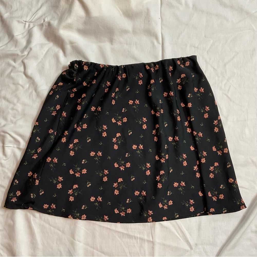 Hollister Black and Pink Mini A-Line Skirt